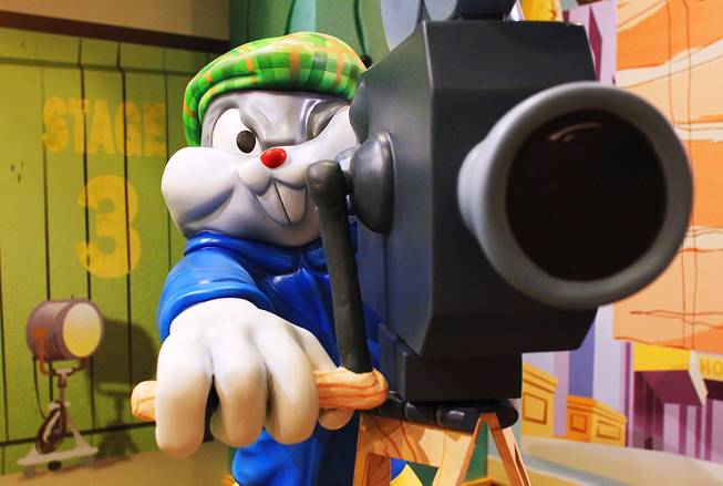 Bugs Bunny as a cinematographer is seen during the grand opening of the Chuck Jones Experience at Circus Circus Thursday, Jan. 19, 2012.
