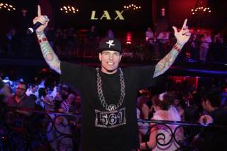 Vanilla Ice hosts and performs at LAX in the Luxor on Saturday, Feb. 4, 2012. 