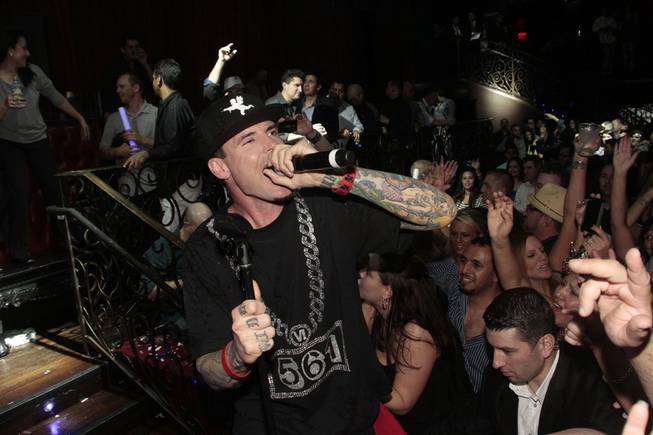 Vanilla Ice hosts and performs at LAX in the Luxor on Saturday, Feb. 4, 2012. 