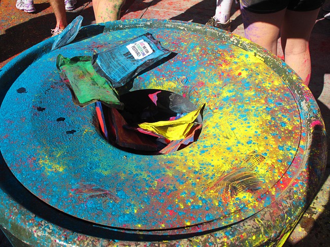 A trash can is covered with special 