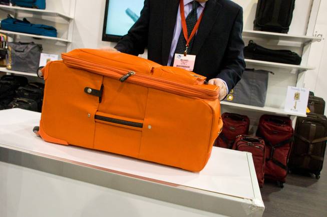 A demonstration of foldable Luggage by Biaggi at this year's ...