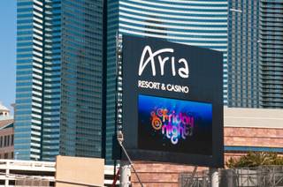 Aria's new sign shown Friday March 9, 2012.