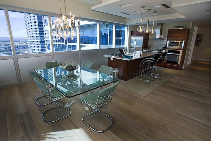 A view of an "A" design model residence on the 22nd floor of The Martin condo tower on Tuesday, March 13, 2012. The high-rise residential tower, formerly Panorama Tower North, is celebrating the completion of a $3 million redesign.