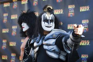 Members of Las Vegas Kiss arrive on the black carpet during the grand opening of Kiss by Monster Mini Golf at 4503 Paradise Road Thursday, March 15, 2012.