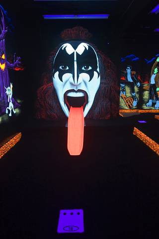 A view of the 18th hole at the Kiss by Monster Mini Golf at 4503 Paradise Road Thursday, March 15, 2012.