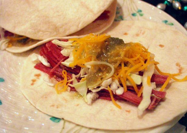 Corned beef and cabbage tacos