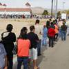 People line up to buy Mega Millions lottery ticket at the Primm Valley Lotto Store across the state line at Primm Thursday, March 29, 2012. About 1,000 people were in line at about noon with a wait time of 4-5 hours. The jackpot had grown to $640 million on Friday.