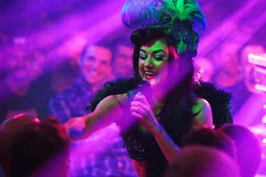 Melody Sweets performs during the Wednesday, March 28, 2012, performance of “Absinthe” at Caesars Palace.