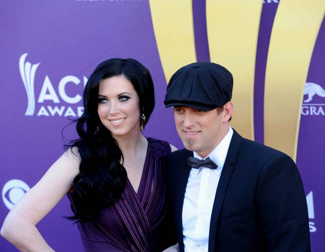 Shawna and  Keifer Thompson of Thompson Square arrive at the 47th Annual Academy of Country Music Awards at MGM Grand Garden Arena on Sunday, April 1, 2012. 