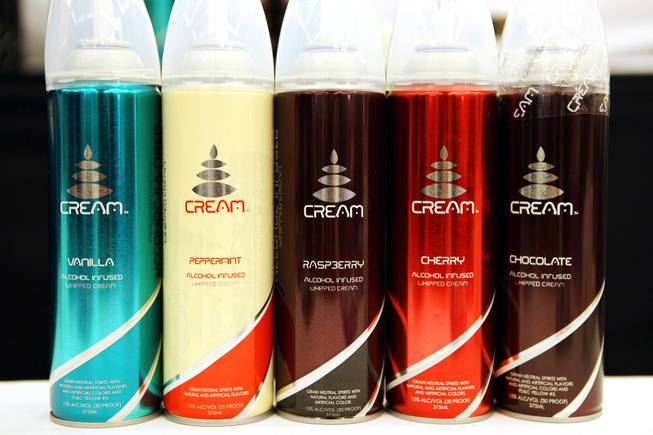 Cream, an alcohol infused whipped cream, on display at the Pearson and Pearson booth at the Wine and Spirits Wholesalers of America Annual Convention and Exposition at Caesars Palace in Las Vegas on Wednesday, April 4, 2012.