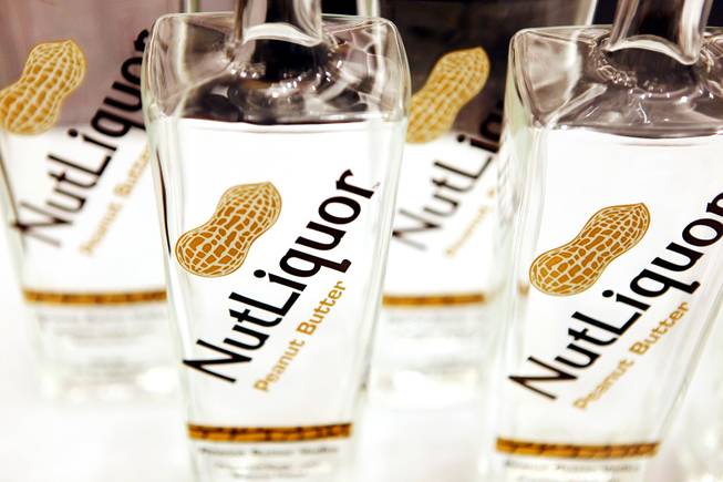 NutLiquor, a peanut butter flavored vodka, is on display at the Pearson and Pearson booth at the Wine and Spirits Wholesalers of America Annual Convention and Exposition at Caesars Palace in Las Vegas on Wednesday, April 4, 2012.