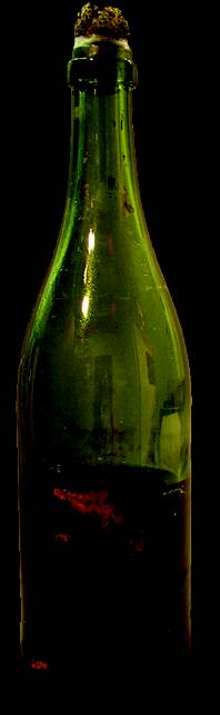 A champagne bottle from Titanic: The Artifact Exhibition at the Luxor.
