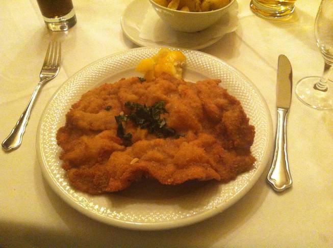 Authentic wiener schnitzel. This is a very heavy dish.