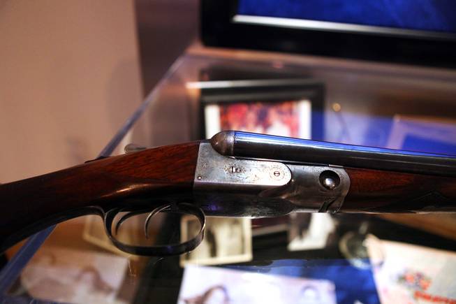 Sam Giancana's shotgun on display at the Mob Attraction Las Vegas at the Tropicana on Monday, April 23, 2012.