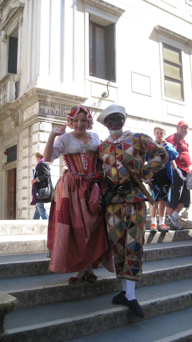 Strolling performers at St. Mark's Square, Venice.
