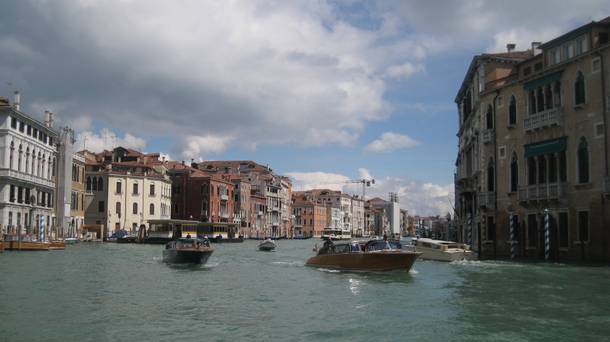 The boat ride into Venice.