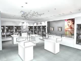 Shown is a rendering of the new Swarovski "Crystal Forest" boutique located inside the Forum Shops.