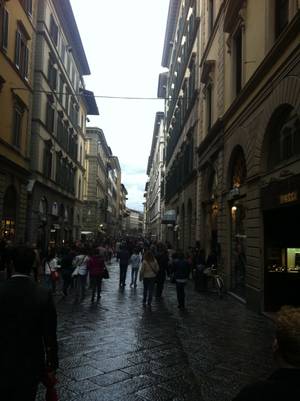 A street in Florence leading to Piazza del Duomo. 