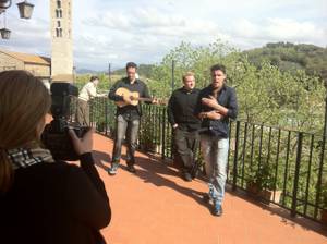 As photographer Denise Truscello records video, the Moreno brothers (from left, Tony, Ricky and Frankie) sing a song they just finished writing.