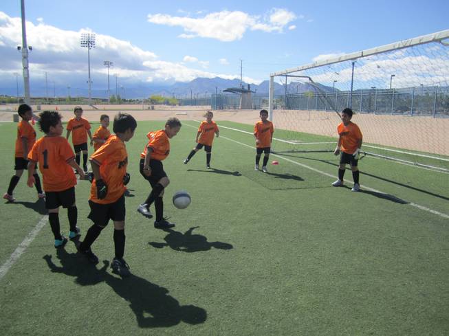 Elementary students play in soccer tournament