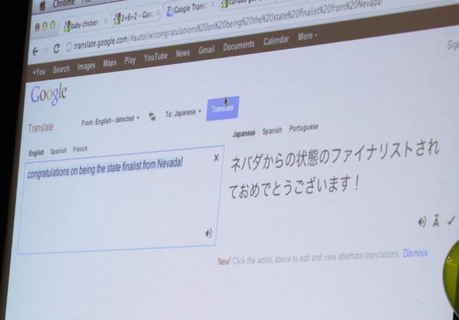 The translate.google feature is demonstrated at Challenger School Wednesday, May ...