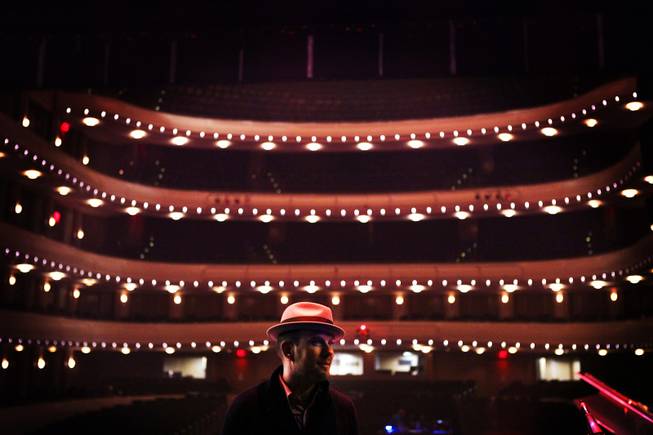 Matt Goss stands on the stage to do sound check during rehearsal with Nevada Ballet Theatre at the Smith Center in Las Vegas on Wednesday, May 2, 2012.