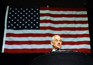 Presidential hopeful Ron Paul talks to delegates of the Nevada state GOP convention at John Ascauaga's Nugget on Saturday May 5, 2012.