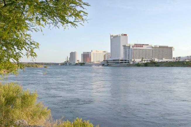 A view of Laughlin from the Arizona side of the Colorado River Wednesday, April 24, 2003.