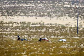 The scene of a plane crash near the Boulder City airport on Friday, May 18, 2012.