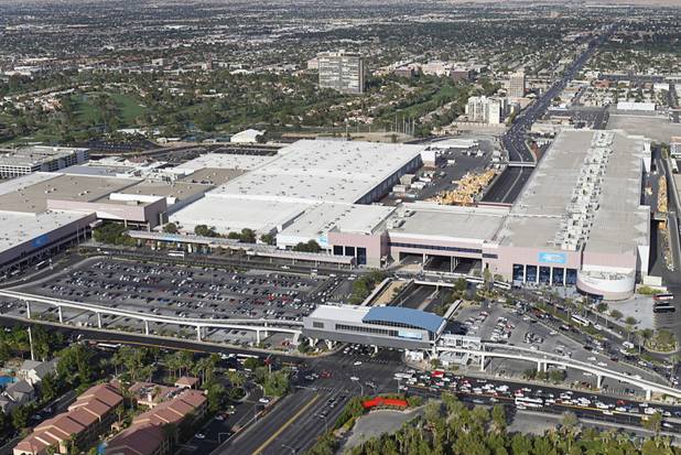 A view of the Las Vegas Convention Center taken from a helicopter May 21, 2012.