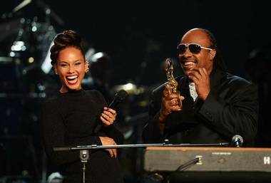 Alicia Keys and Steve Wonder perform during the 2012 Billboard Music Awards at MGM Grand Garden Arena on Sunday, May 20, 2012.