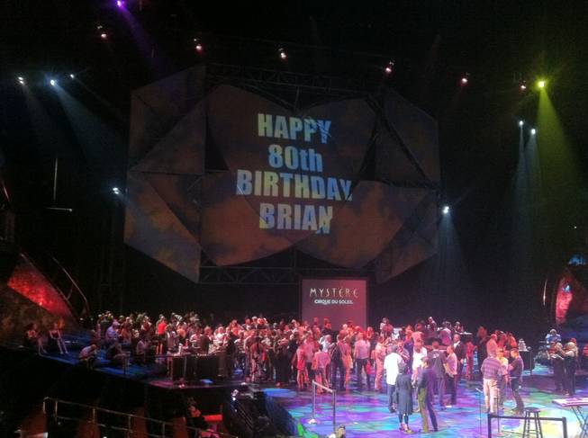 The "Mystere" stage at Treasure Island for Brian Dewhurst's 80th birthday Tuesday, May 22, 2012.
