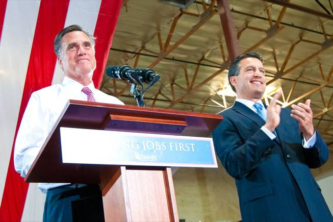 Presidential hopeful Mitt Romney, and Nevada Governor Brian Sandoval at ...