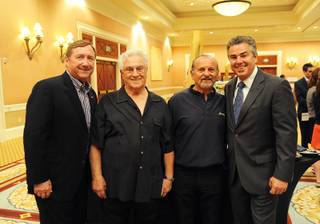 Rossi Ralenkotter, Tommy DeVito, Joe Pesci and Christopher Knight at the Breath of Life Celebrity Golf Classic pairings party at Caesars Palace on Sunday, June 3, 2012.
