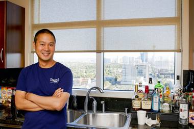 Tony Hsieh, CEO of Zappos.com, is shown at a Zappos condo in the Ogden in downtown Las Vegas Thursday, June 7, 2012.
