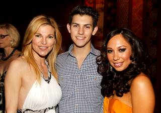 Andrea Wynn, her son Nick Hissom and Cheryl Burke at the grand-opening party for Mizumi at the Wynn on Thursday, June 7, 2012.