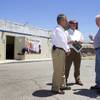 History buff Richard Greeno, right, of Frankfort, Ind. talks with Dennis Delahunt, left, and Dalles Sullivan outside a temporary casino on the site of the historic Moulin Rouge casino on Bonanza Road Tuesday, June 19, 2012. Greeno says he he has a Las Vegas museum in Frankfort. Delahunt and Sullivan are marketing consultants to the property owners. The casino, the first integrated casino in Las Vegas, opened in May 1955 but closed in October of the same year. The temporary casino is held on the site every two years to preserve the gaming license to the property.