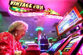 Eileen Brown of Henderson plays the machines while waiting for bingo to start at the Eldorado Casino in downtown Henderson on Friday, June 22, 2012.