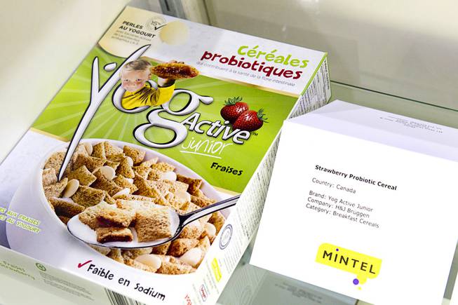 A Canadian breakfast cereal by H&J Bruggen with probiotics is displayed during the IFT Food Expo at the Las Vegas Convention Center, June 25, 2012.