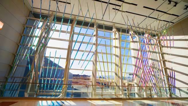 "Rays" is a window art installation by artist Ed Carpenter on display at Terminal 3. The county budgeted $5 million for Terminal 3 at McCarran Airport.