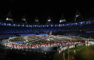 during the Opening Ceremony at the 2012 Summer Olympics, Friday, July 27, 2012, in London. 