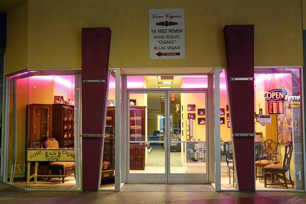 A view of the Lovo Cigars shop at the Neonopolis mall in downtown Las Vegas Wednesday, August 1, 2012.