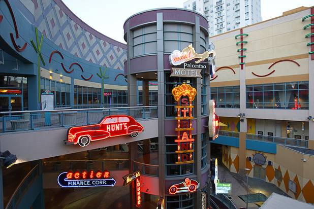 A view of neon signs at the Neonopolis mall in downtown Las Vegas Wednesday, August 1, 2012.