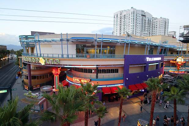 A view of the Neonopolis mall in downtown Las Vegas Wednesday, August 1, 2012.