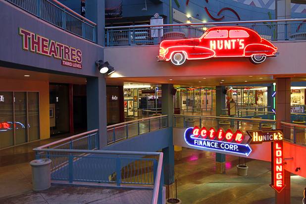 A view of neon signs at the Neonopolis mall in downtown Las Vegas Wednesday, August 1, 2012.