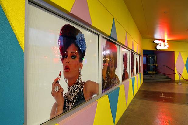 Images adorn the wall outside the Drink & Drag lounge at the Neonopolis mall in downtown Las Vegas Wednesday, August 1, 2012.