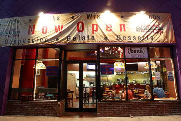 The Fremont Mediterranean Cafe at the Neonopolis mall in downtown Las Vegas Wednesday, August 1, 2012.