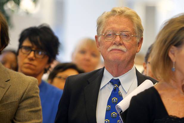 Former Lt. Governor Lonnie Hammargren listens to speakers during a dedication ceremony for the VA Southern Nevada Healthcare System Las Vegas Medical Center (VASNHS) in North Las Vegas Monday, August 6, 2012.