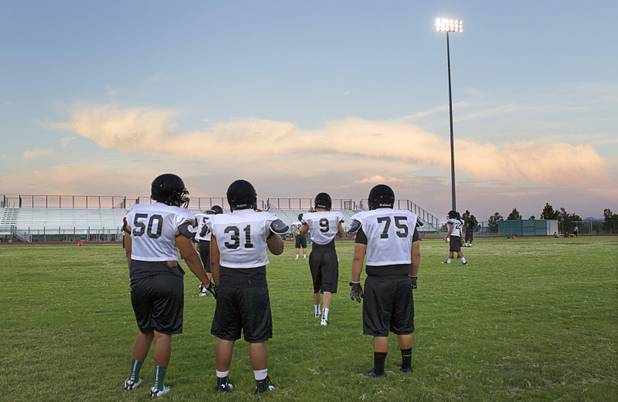 Palo Verde High School football players practice at the school Tuesday, Aug. 7, 2012. Palo Verde will face Desert Vista High School (Arizona) in the Sollenberger Classic at the University of Phoenix Stadium in Arizona on Aug. 18.