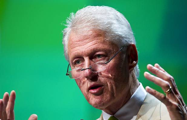 Former President Bill Clinton gives a keynote address during the National Clean Energy Summit 5.0 at the Bellagio Tuesday, August 7, 2012.